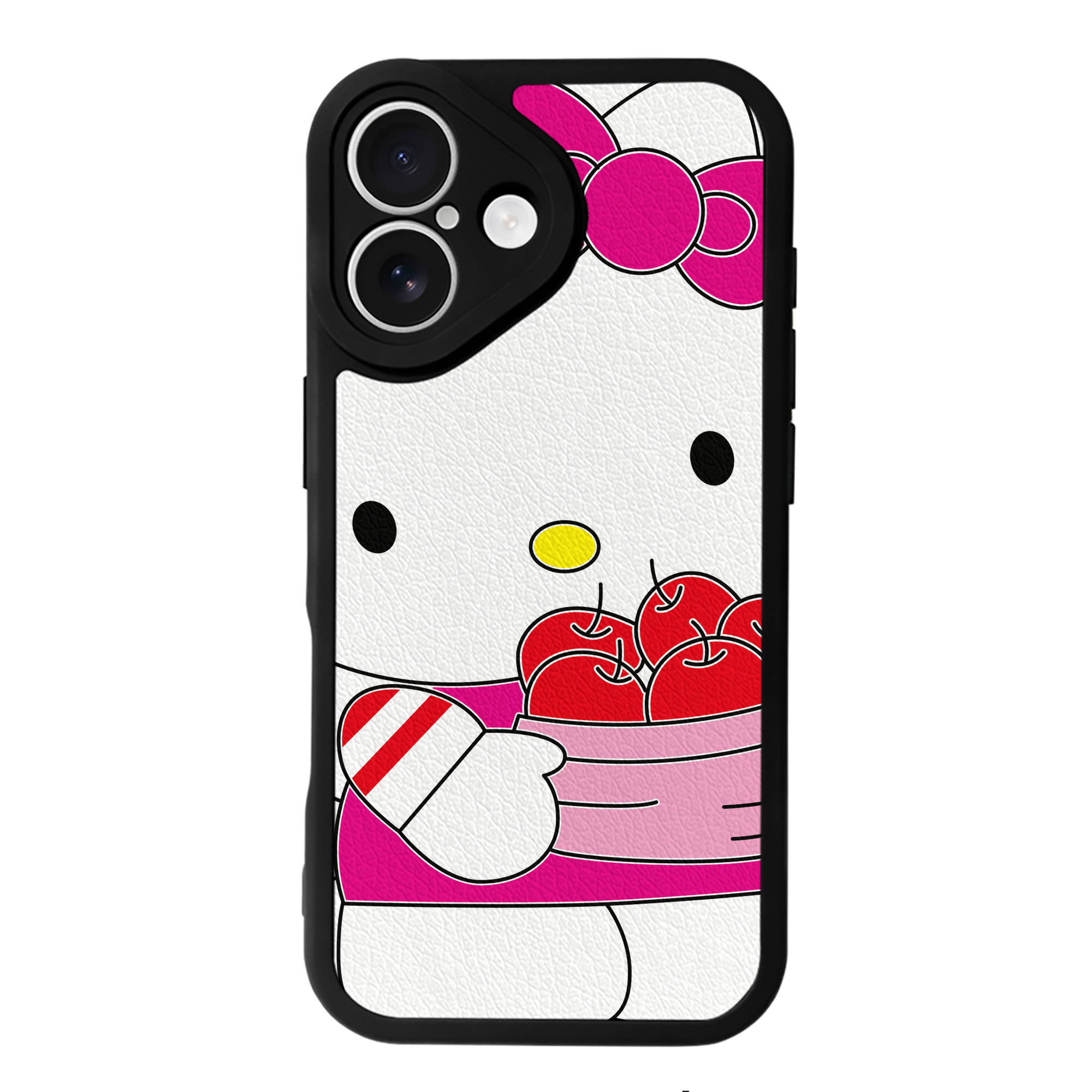 （画像用） Hello Kitty ハローキティ 【iPhone 16シリーズ対応】シリコンスマホケース（レザー調） 材質：シリコン
